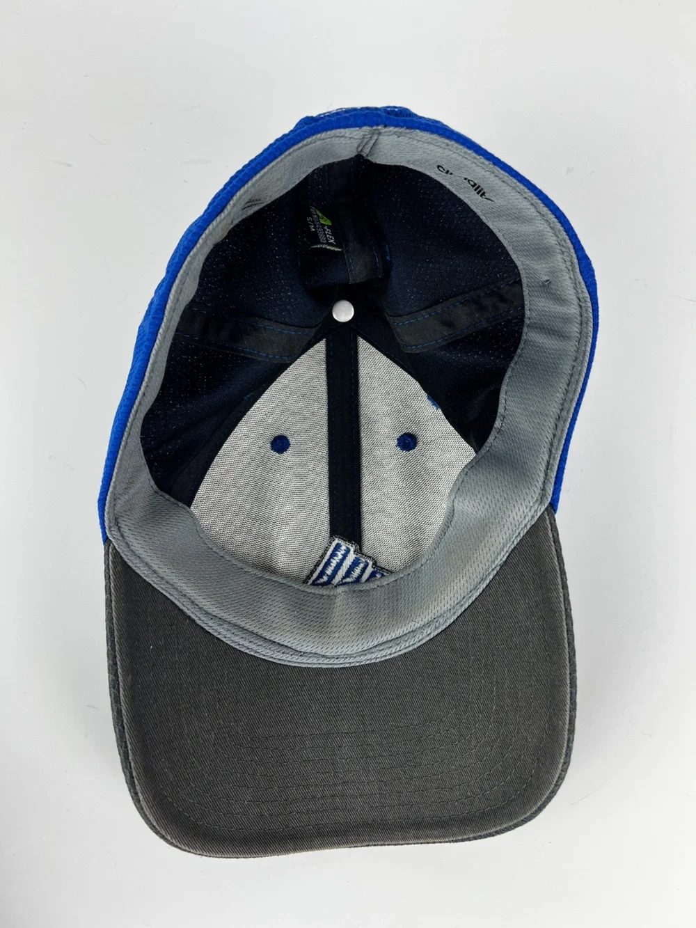 Adidas Climalite A-Flex Fitted Youth Hat Baseball Cap Embroidered Logo Blue Gray